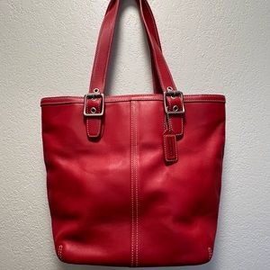 Beautiful Red Coach Tote in perfect condition this handbag has never been worn.